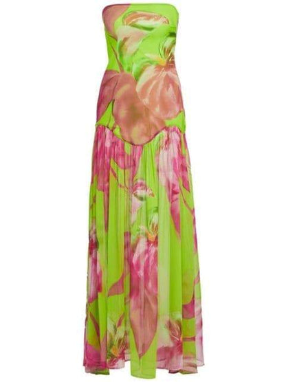 Nydia Floral Printed Strapless Maxi Dress