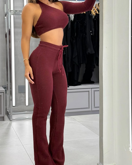 Irregular High Waist Trousers Set (Pre-Sale)