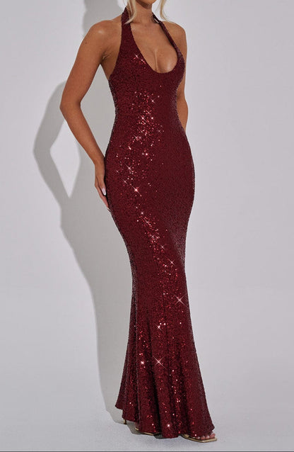 María Maxi Dress-Wine