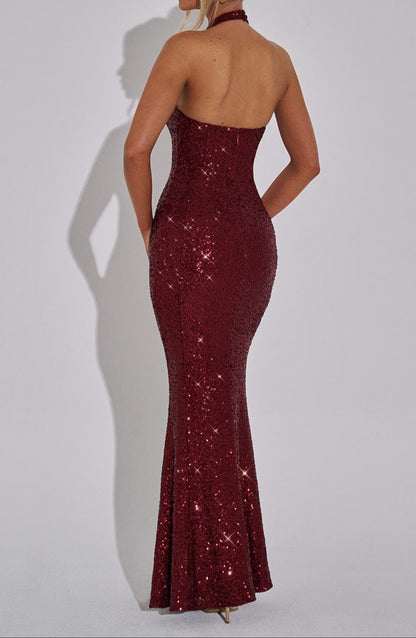 María Maxi Dress-Wine