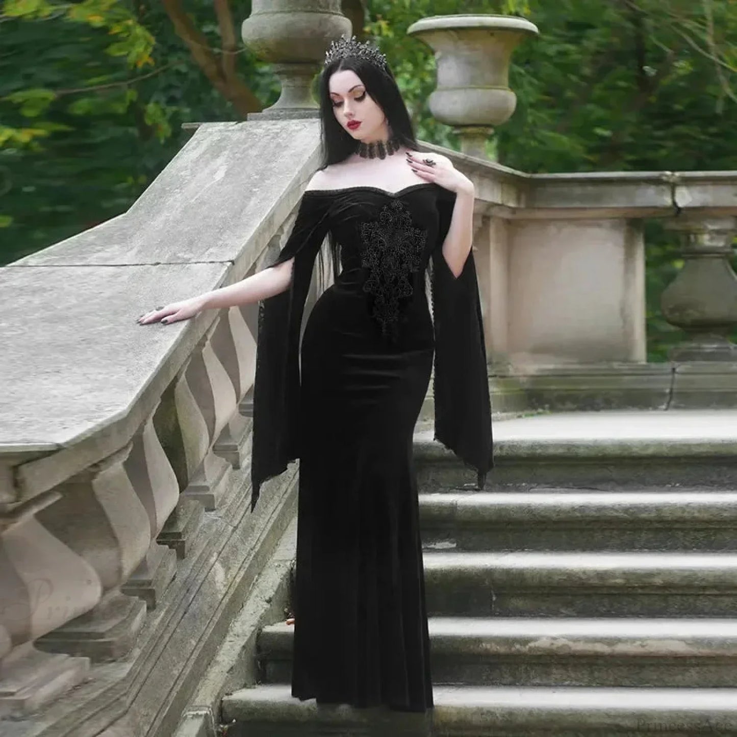 Off Shoulder Flare Sleeve Maxi Dress