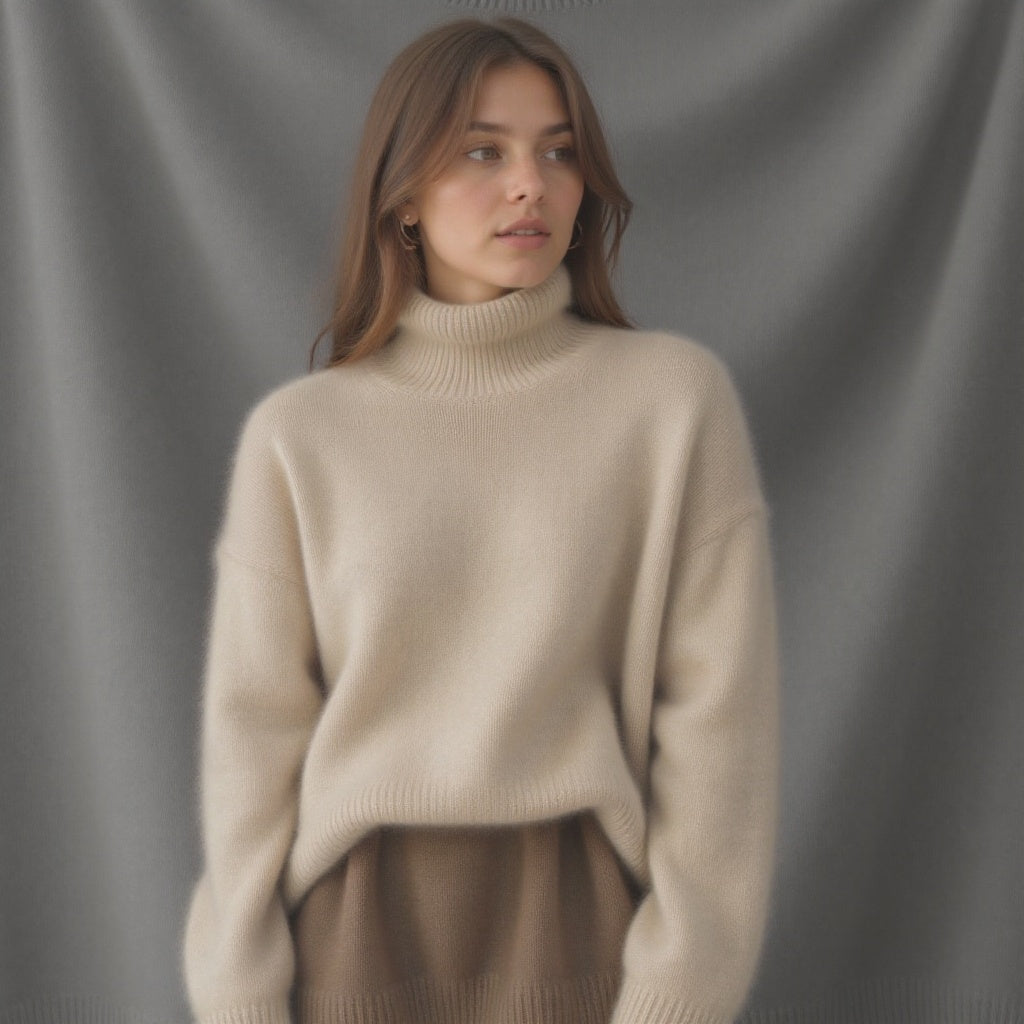 | Women's Winter Oversized Turtleneck Knit Sweater