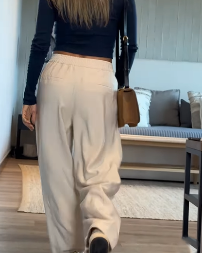 Loose Elastic Waist Casual Pants (Pre-Sale)