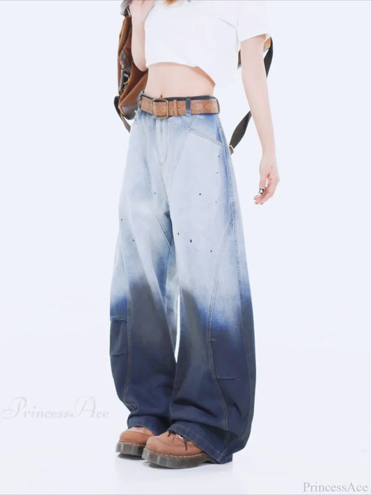 Patchwork Gothic Tall Waist Denim Pant
