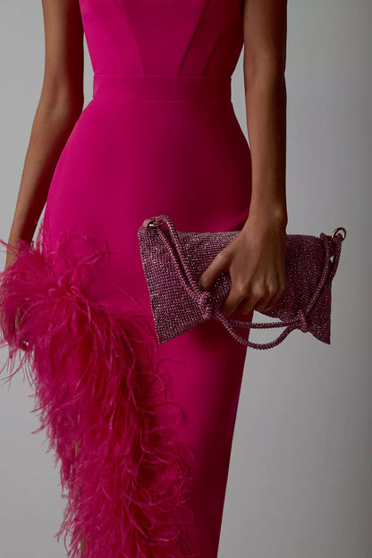 Payton Rose Red Feather Dress
