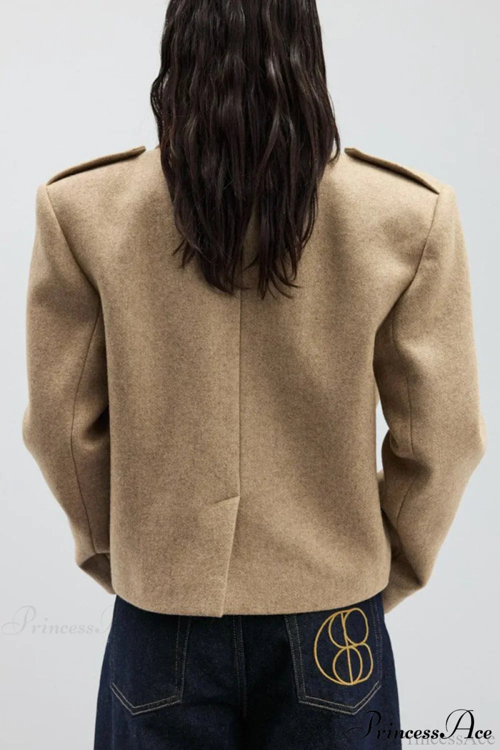 Peak Lapel Blazer Style Wool Loose Coat