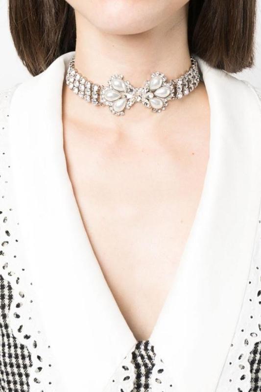 Pearl Bow-tie Diamante Choker