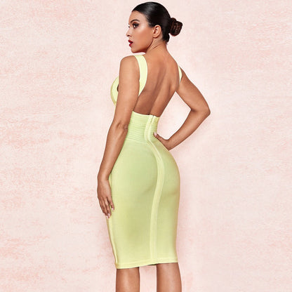 Strappy Sleeveless Elegant Mini Bandage Dress PF19114