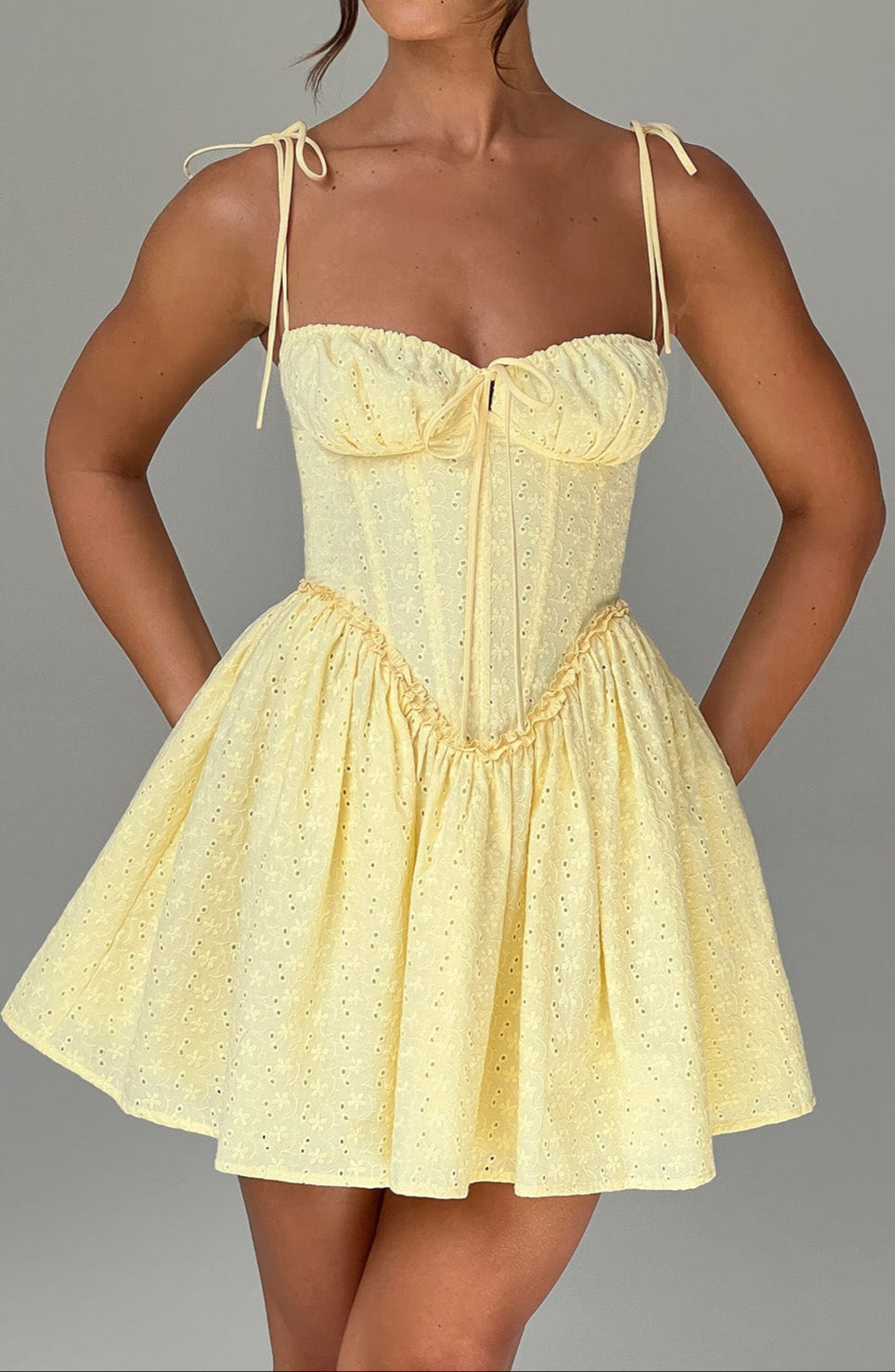 Amelia Mini Dress - Lemon