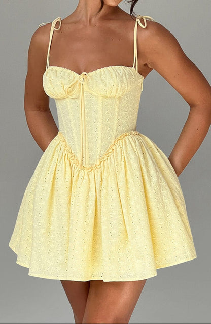 Amelia Mini Dress - Lemon