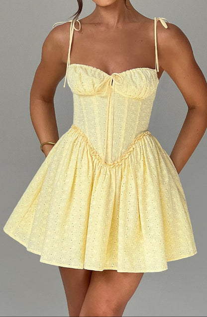 Amelia Mini Dress - Lemon
