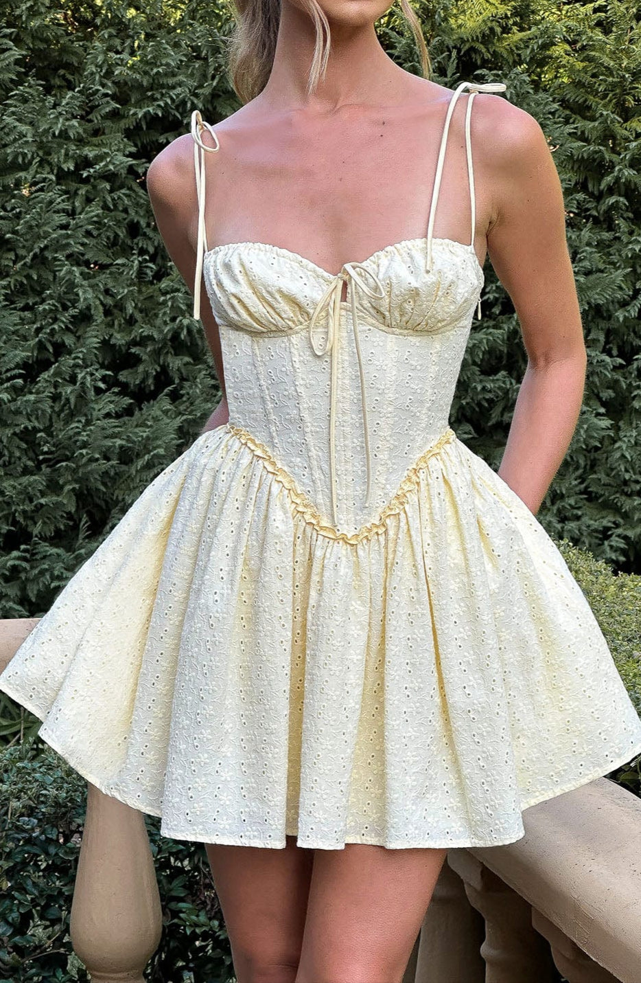 Amelia Mini Dress - Lemon