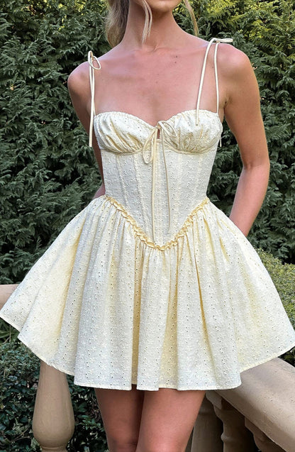 Amelia Mini Dress - Lemon