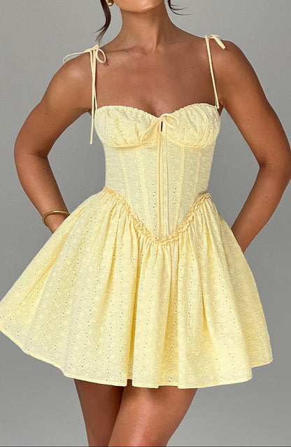 Amelia Mini Dress - Lemon