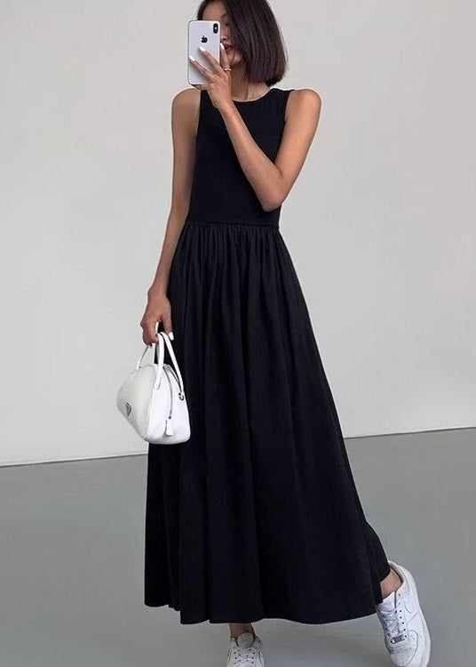 Isla Flowy Maxi Dress – Sleeveless White Summer Dress with Pockets