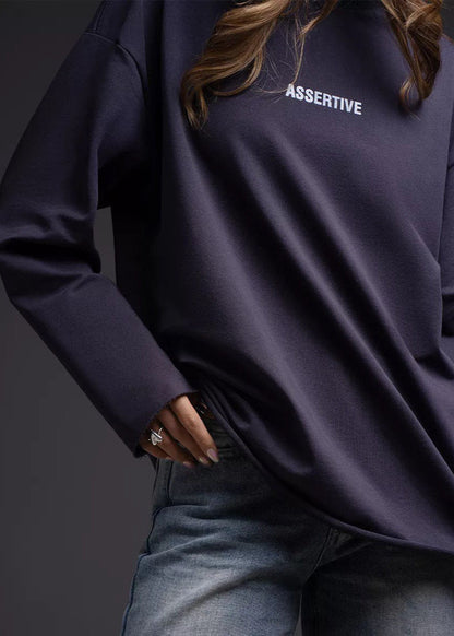 Assertive Energy - Cream Oversized Cotton Long Sleeve Tee