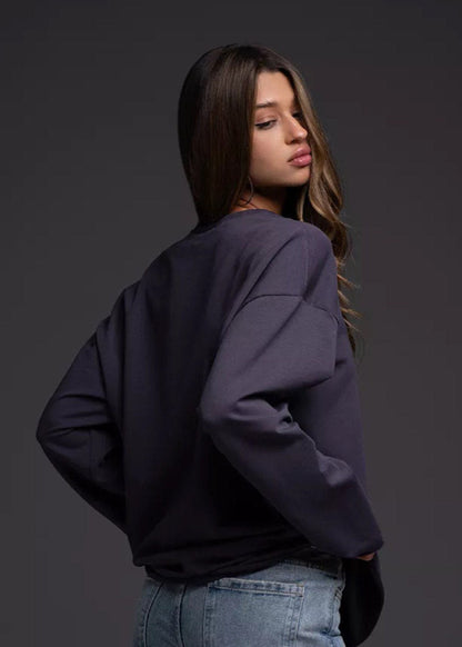 Assertive Energy - Cream Oversized Cotton Long Sleeve Tee