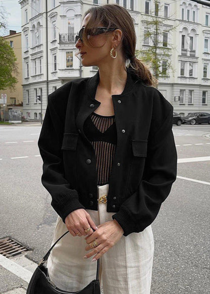 Jet Axis - Cropped Cotton Bomber Jacket