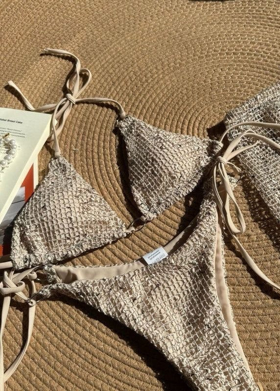 Aurelia - 3-Piece Textured Bikini Set with Skirt Cover-Up