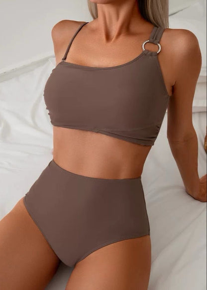 Solara – High Waist One Shoulder Bikini Set