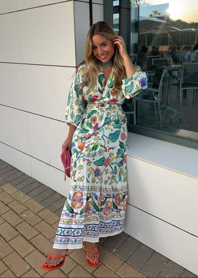 Garden Bloom - Long Sleeve Floral Maxi Dress