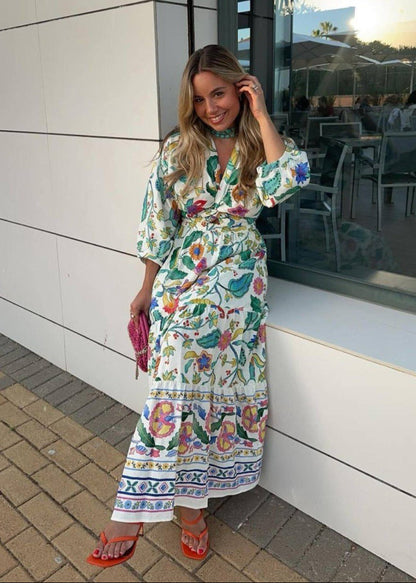 Garden Bloom - Long Sleeve Floral Maxi Dress
