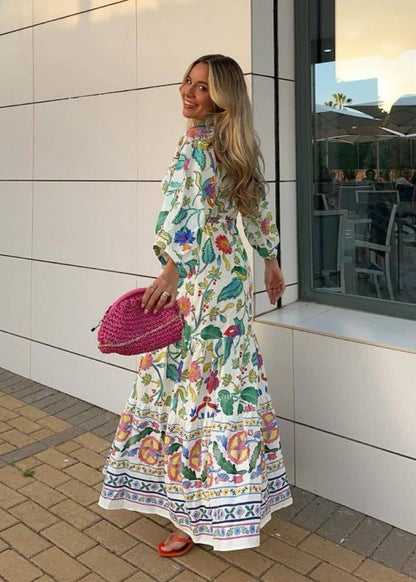 Garden Bloom - Long Sleeve Floral Maxi Dress