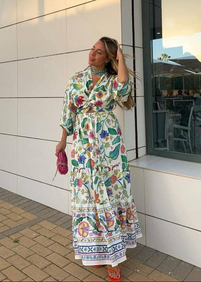 Garden Bloom - Long Sleeve Floral Maxi Dress