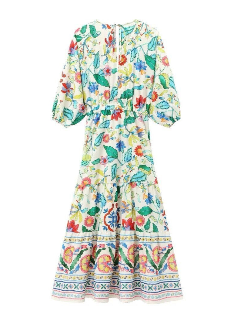 Garden Bloom - Long Sleeve Floral Maxi Dress
