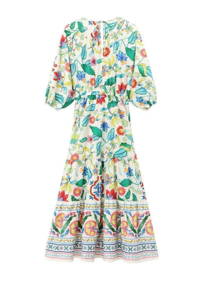 Garden Bloom - Long Sleeve Floral Maxi Dress