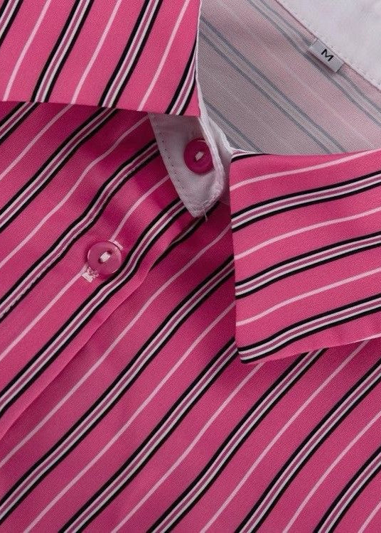 Faye Striped Cropped Shirt – Pink Power Look