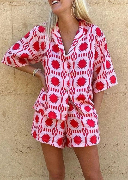 Solana - Red Sun Print Summer Set
