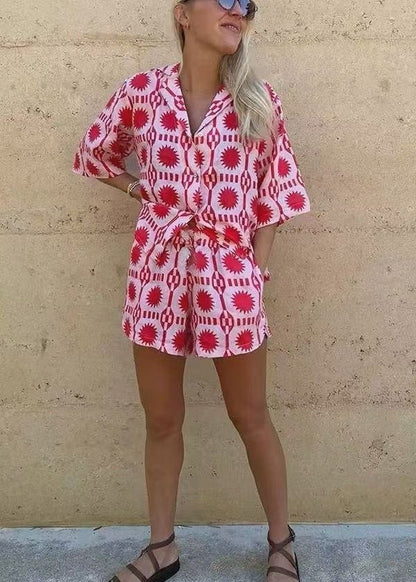 Solana - Red Sun Print Summer Set