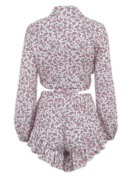 Meadow Blush - Ruffled Floral Two-Piece Set