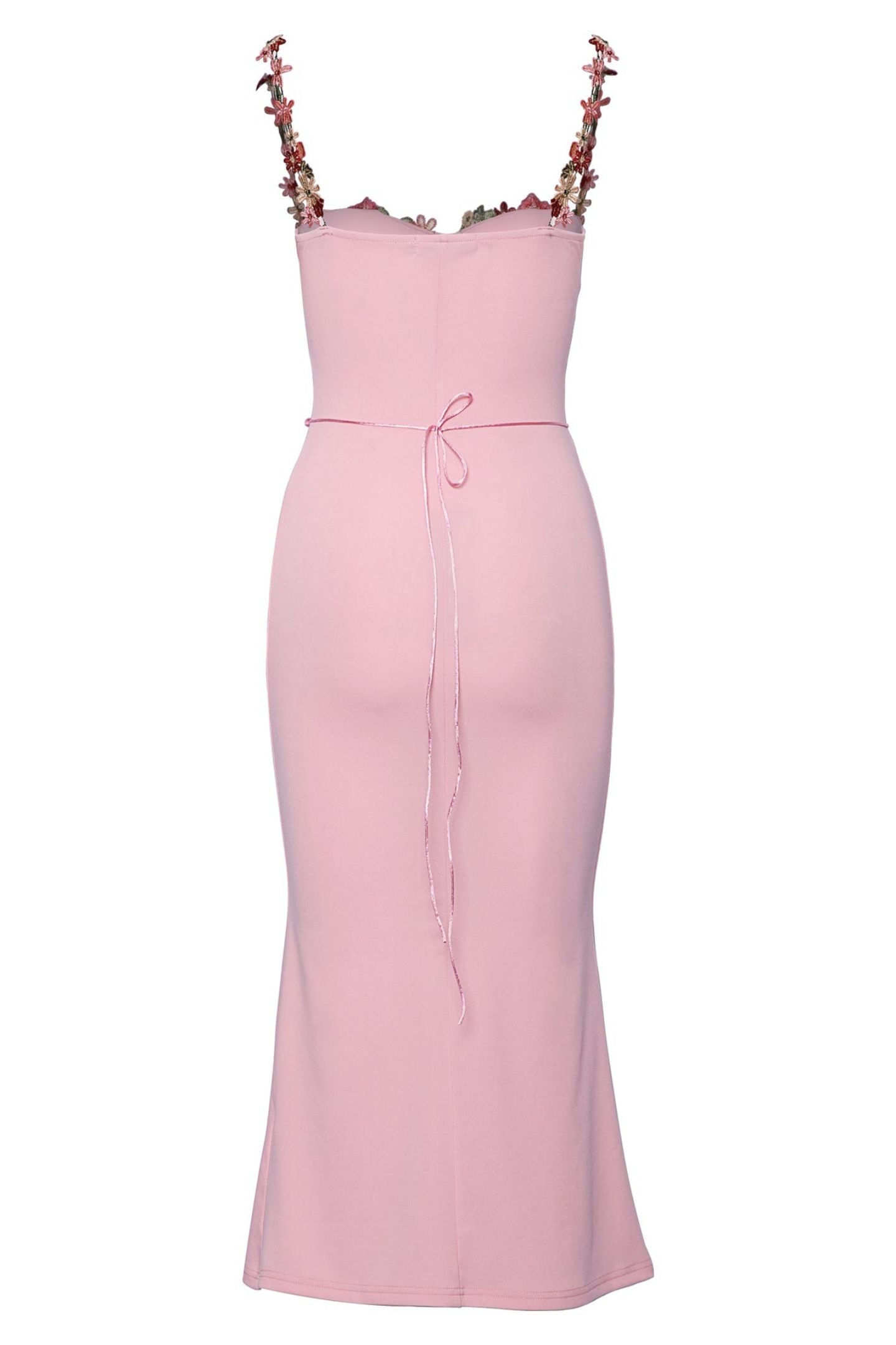 Brenda Embroidered Floral Lace-up Midi Dress