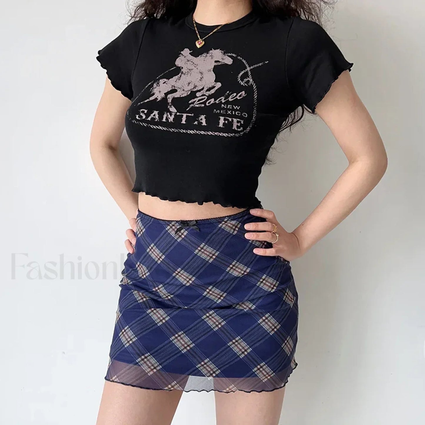 Plaid Mesh Bodycon Harajuku Skirt