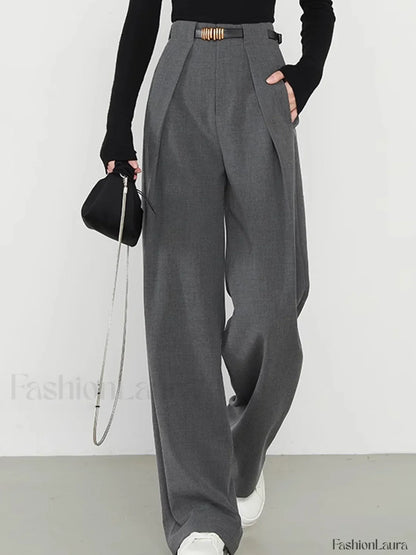 Plain Pockets Straight Pants