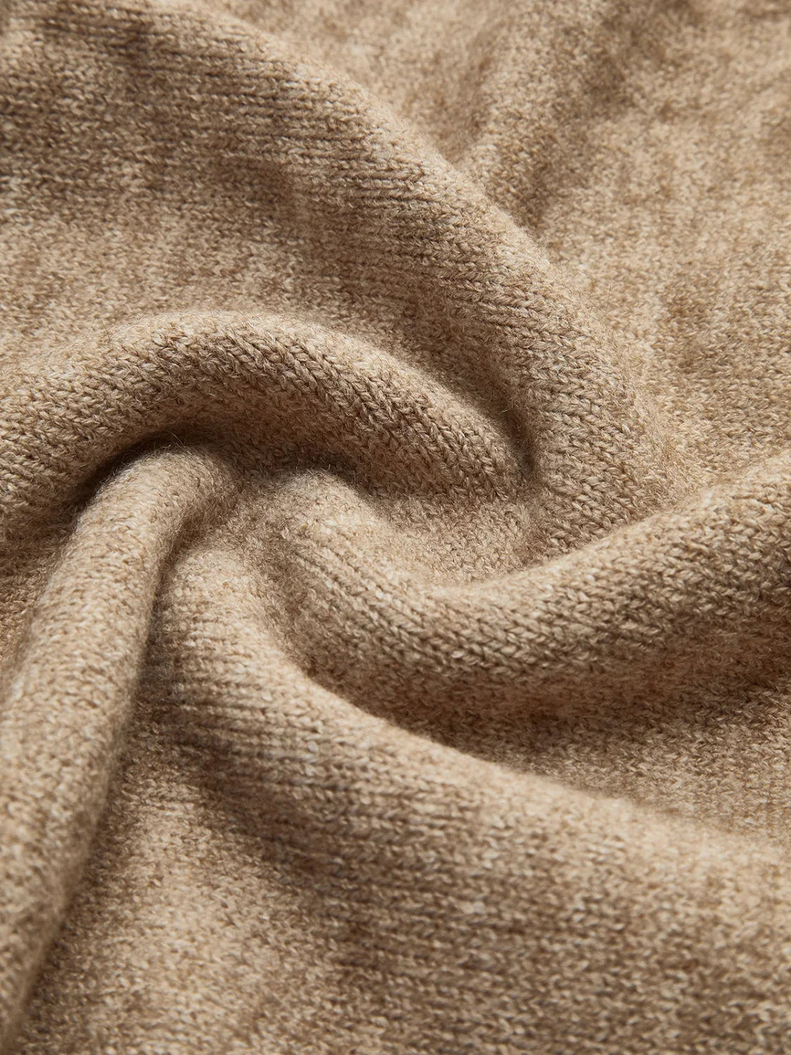 Plain Turtleneck Knit Pants Two Piece Set