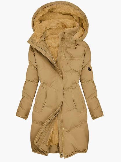 | Women’s Long Quilted Hooded Coat