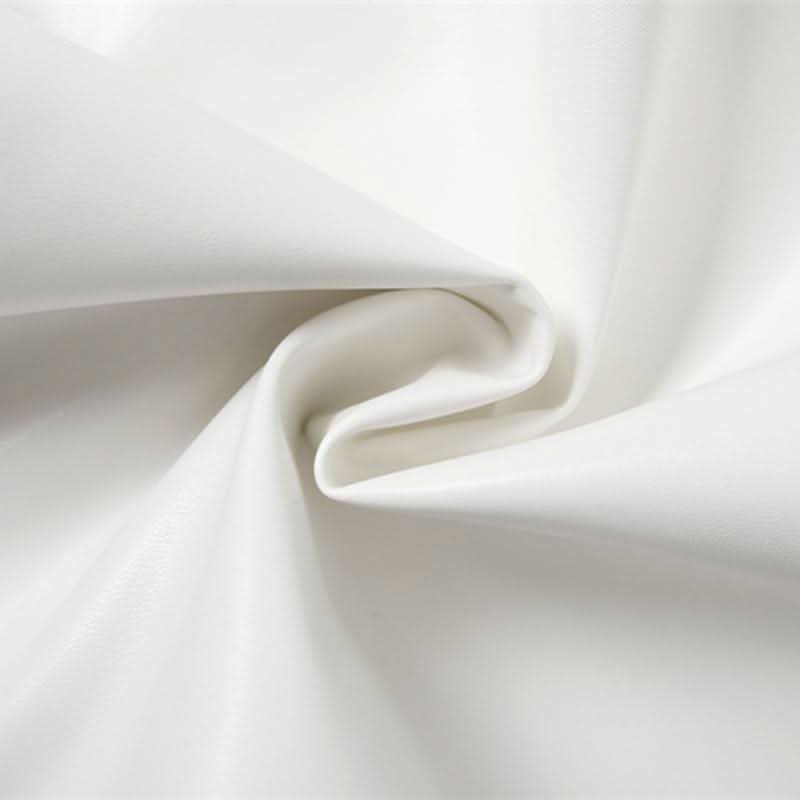 Slit lace hem PU leather belt solid mini skirt