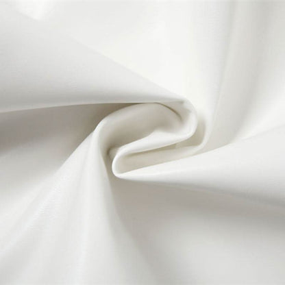 Slit lace hem PU leather belt solid mini skirt