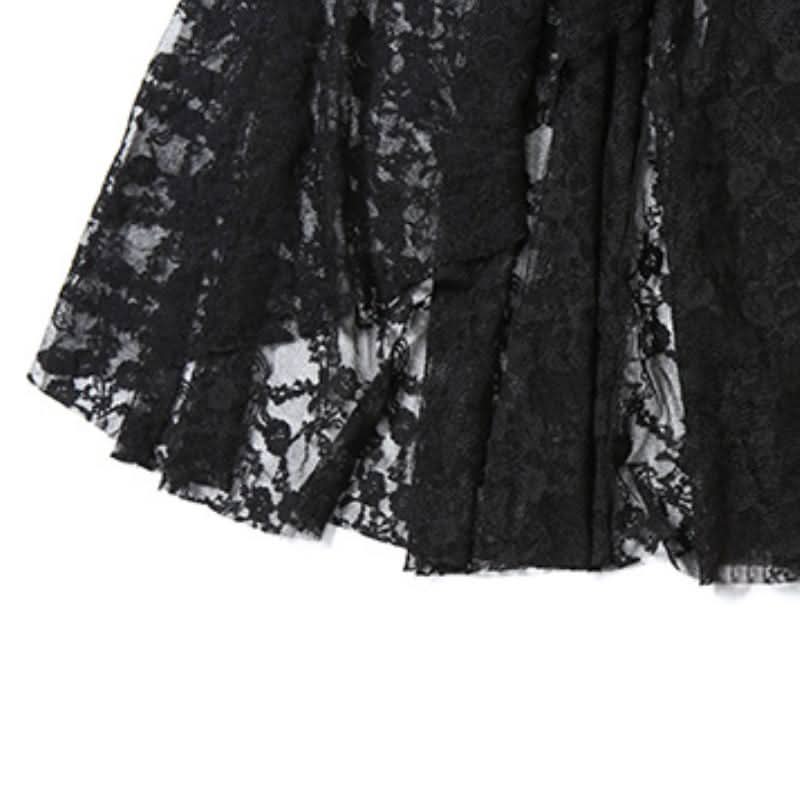 Irregular lace ruched solid cami maxi dress