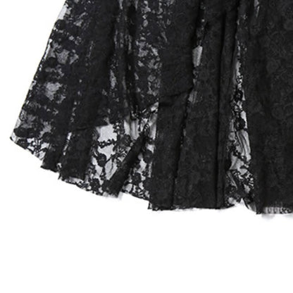 Irregular lace ruched solid cami maxi dress