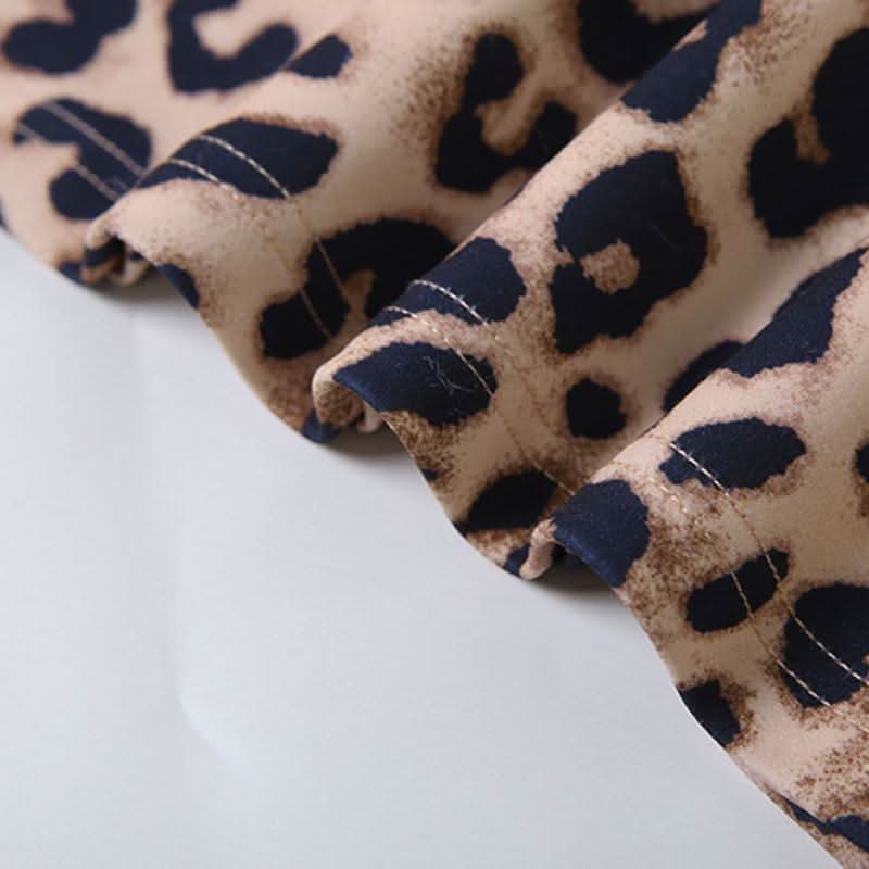 Cross back leopard print lace patchwork mini dress