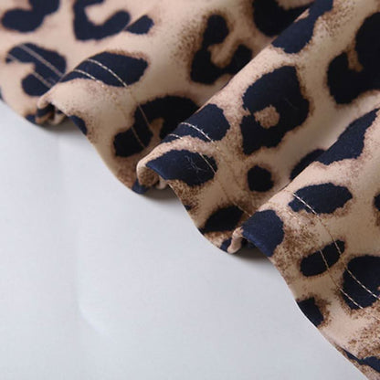 Cross back leopard print lace patchwork mini dress