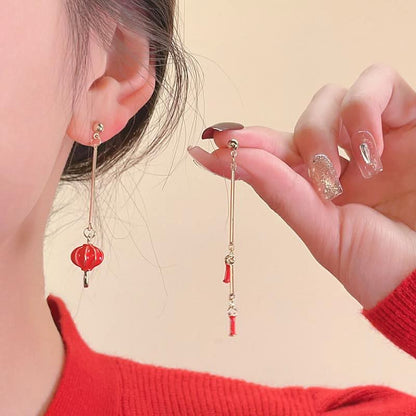 Bowknot heart faux pearl pendant stud earrings