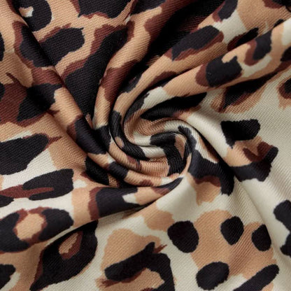 V neck lace hem leopard print backless cami top
