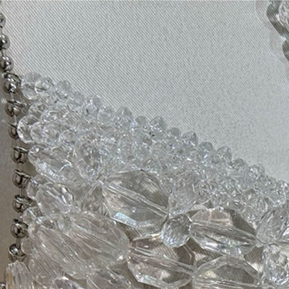 Halter metal chain beaded tassels cami top