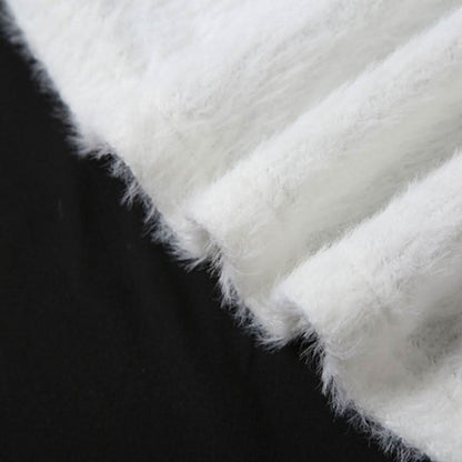 Long sleeve fluffy lace solid 2 piece coat top