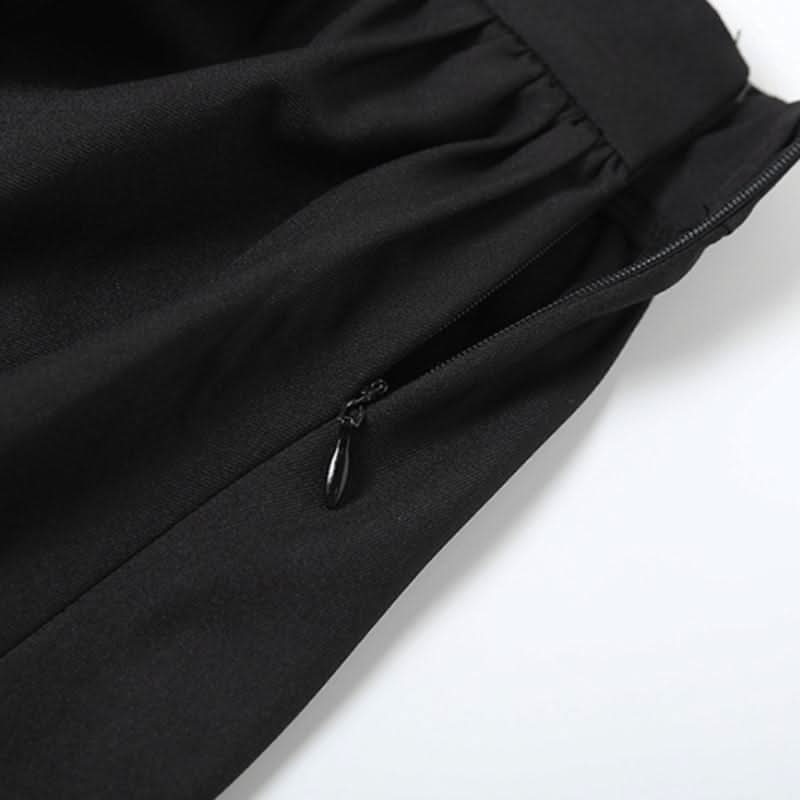 Ruched zip-up solid maxi skirt